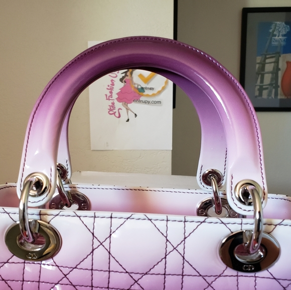 Lady Dior gradient purple white patent medium bag - Picture 13 of 13